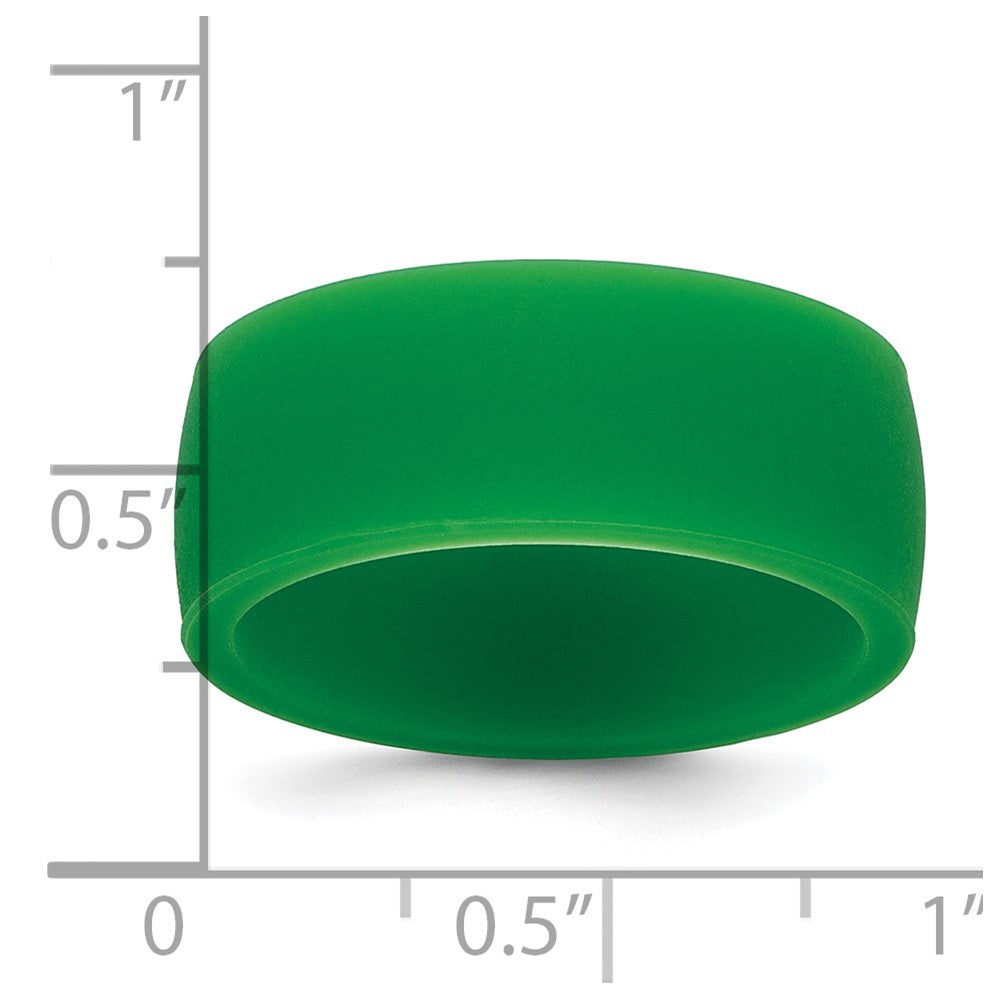 Silicone Green 8.70mm Flat Edge Band