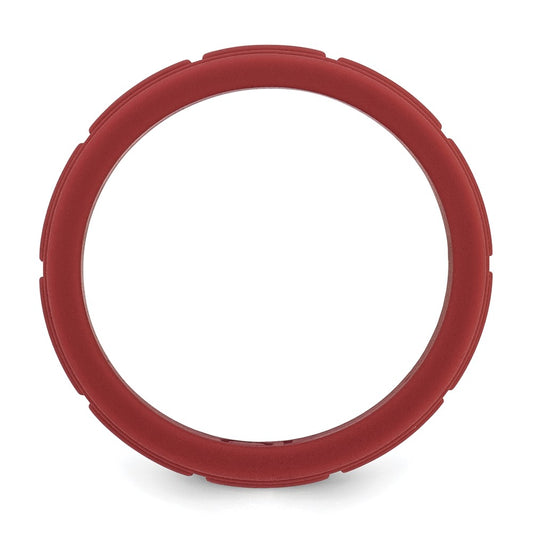 Silicone Dark Red 8mm Grid Pattern Band