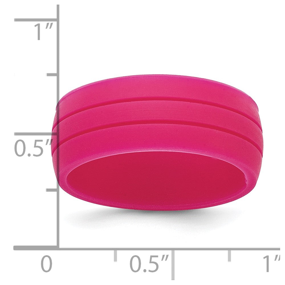 Silicone Fuchsia 8.50mm Grooved Band
