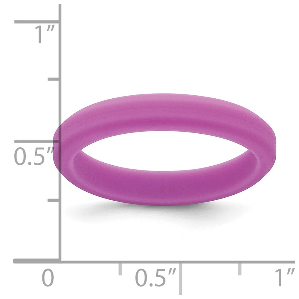 Silicone Purple 4mm Ridged Edge Band
