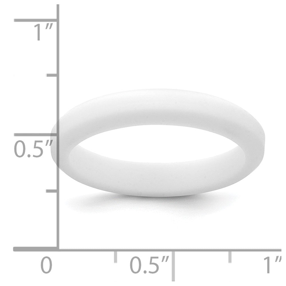 Silicone White 4mm Ridged Edge Band
