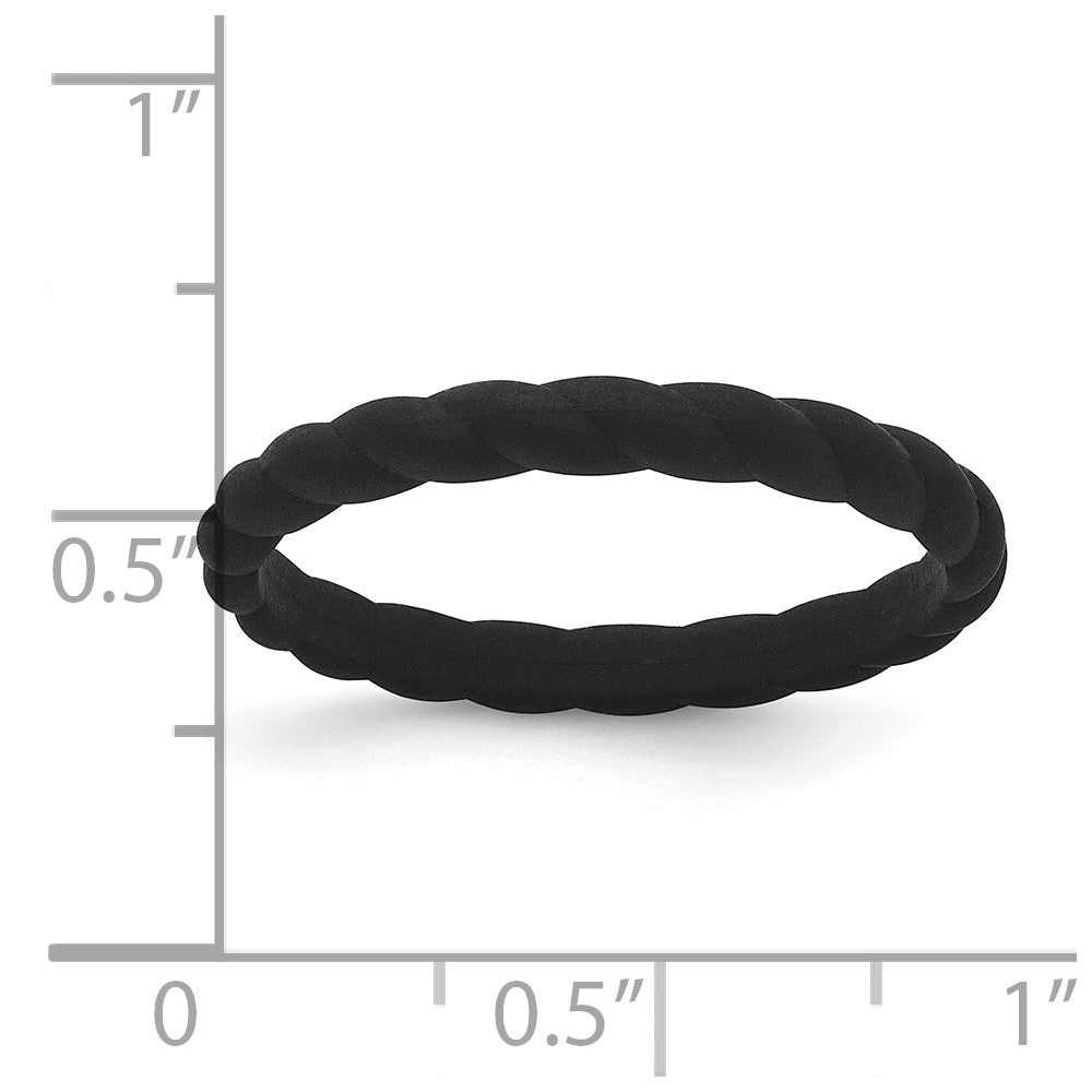 Silicone Black 3mm Braided Band