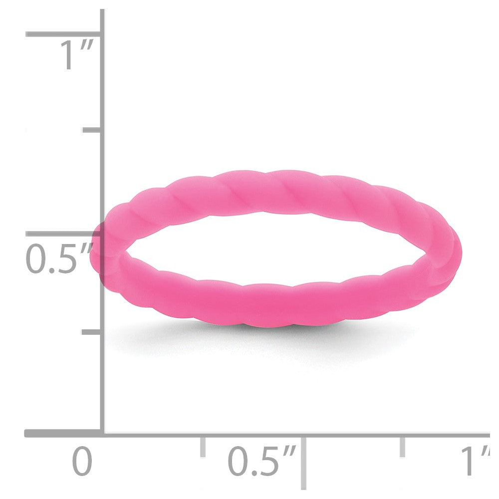 Silicone Fuchsia 3mm Braided Band