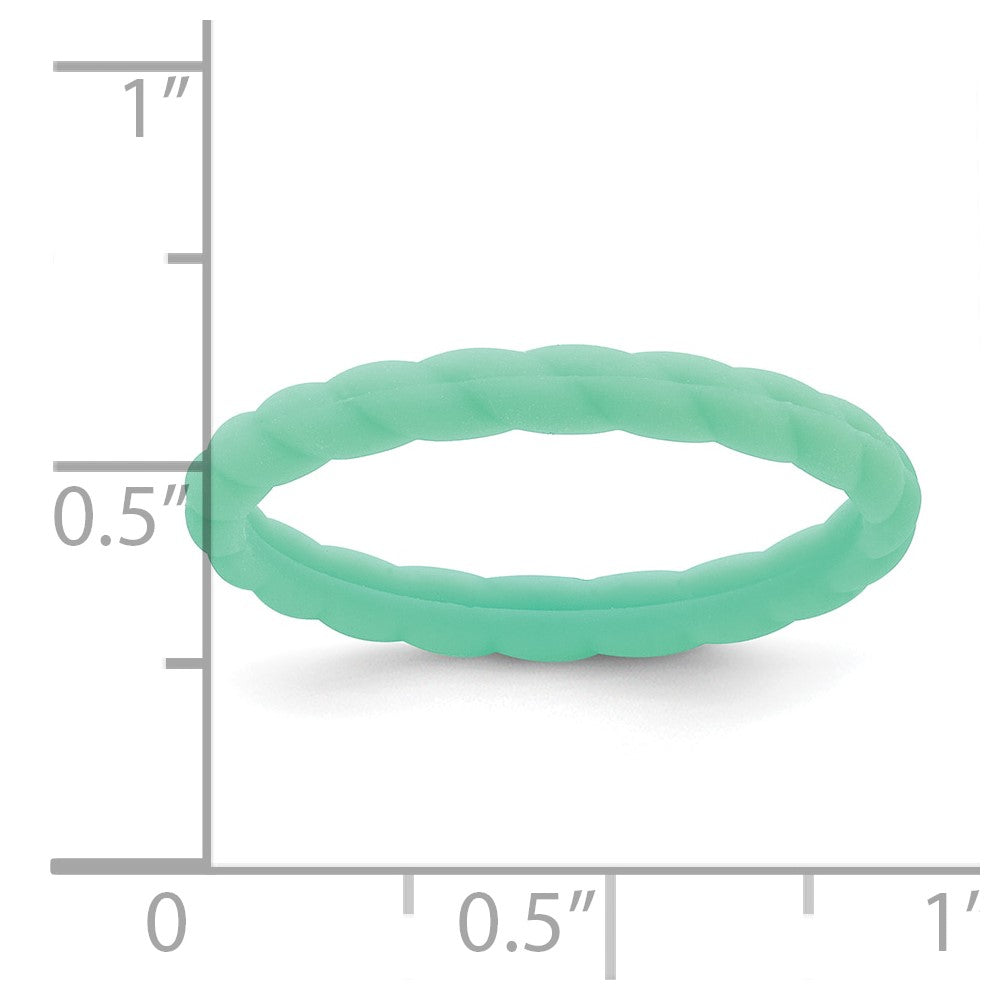 Silicone Mint Green 3mm Braided Band