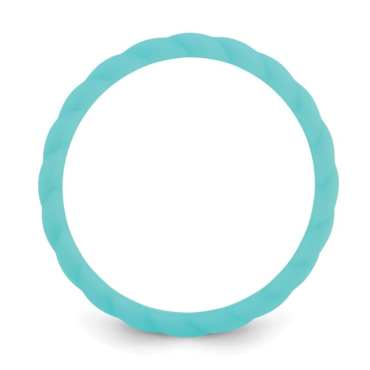 Silicone Aqua Blue 3mm Braided Band