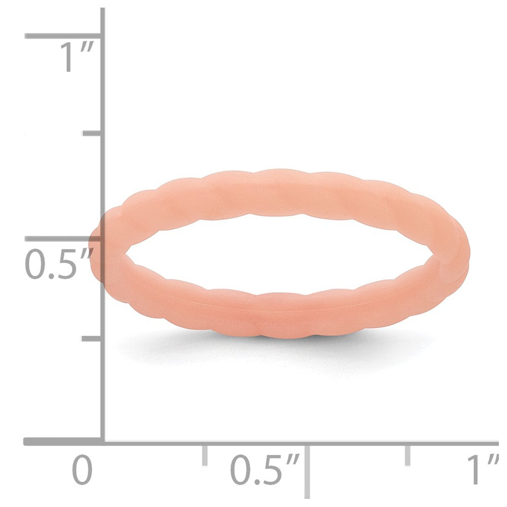 Silicone Rose Pink 3mm Braided Band