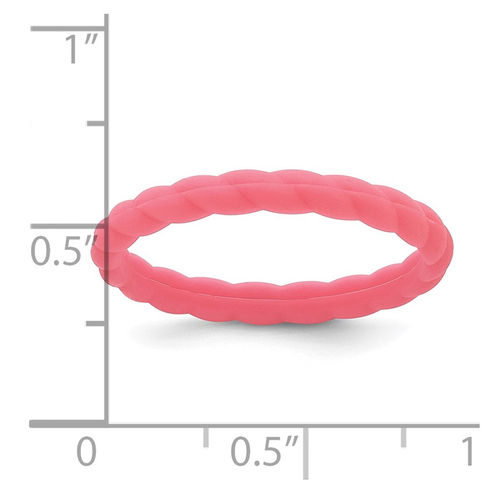 Silicone Watermelon Pink 3mm Braided Band