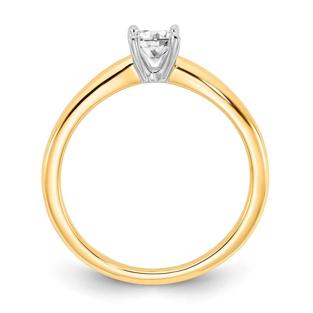 14k Two-Tone 1/2 carat Lab Grown Diamond VS/SI+ G+ Oval Complete Solitaire Engagement Ring