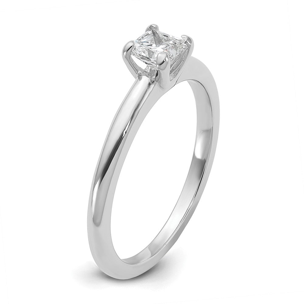 14k White Gold 1/2 carat Certified Lab Grown Diamond VS/SI+ G+ Princess Complete Solitaire Engagement Ring