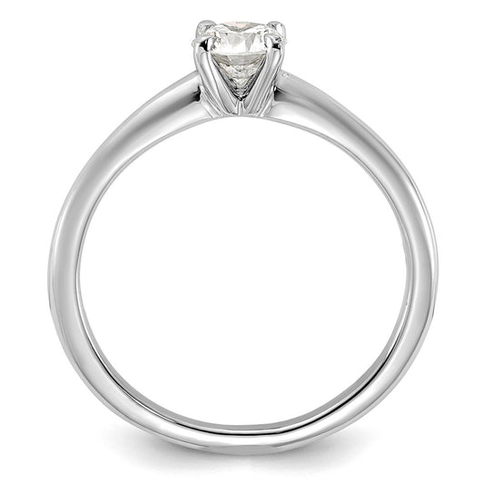 14k White Gold 1/2 carat Lab Grown Diamond VS/SI+ G+ Round Complete Solitaire Engagement Ring