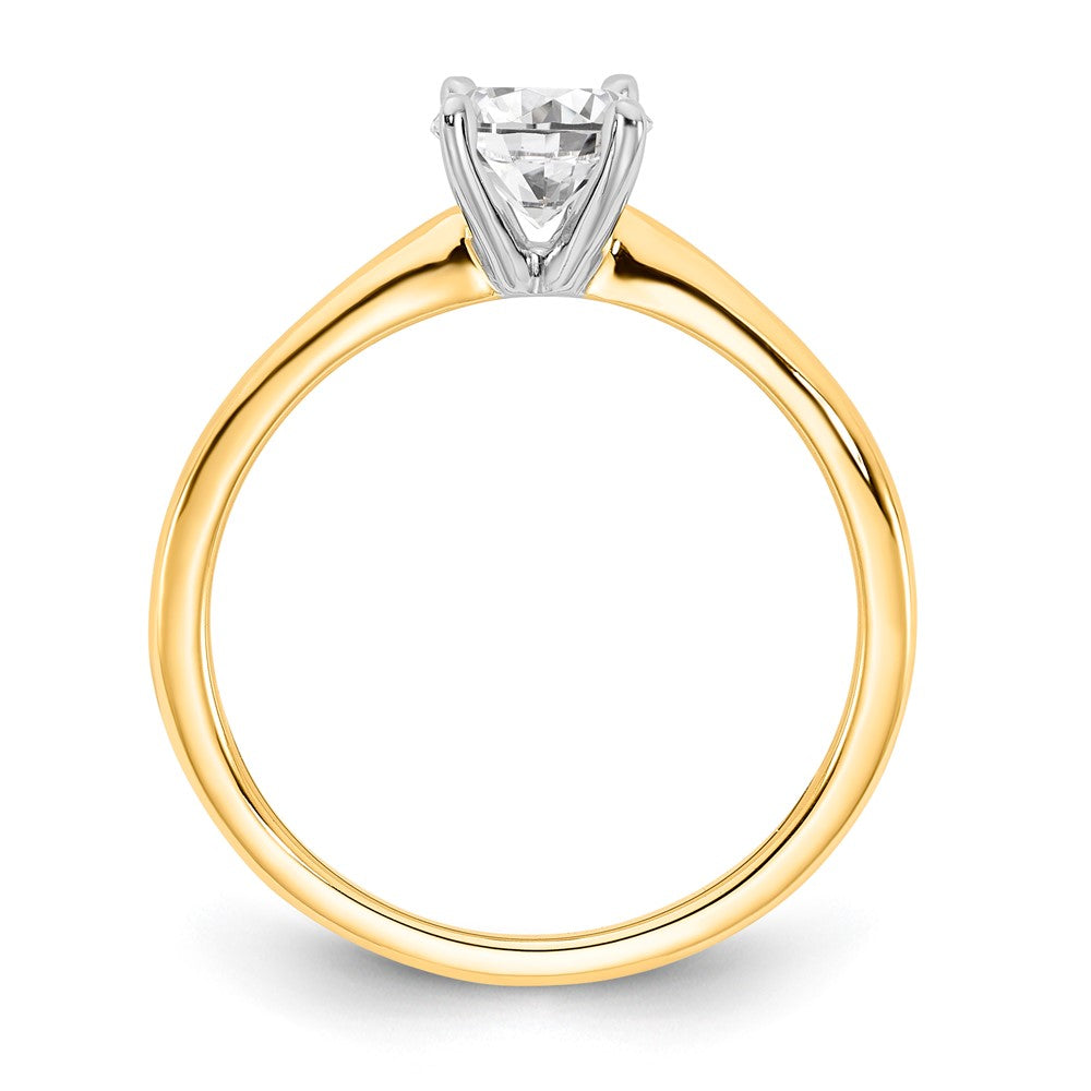 14k Two-Tone 3/4 carat Lab Grown Diamond VS/SI+ G+ Oval Complete Solitaire Engagement Ring