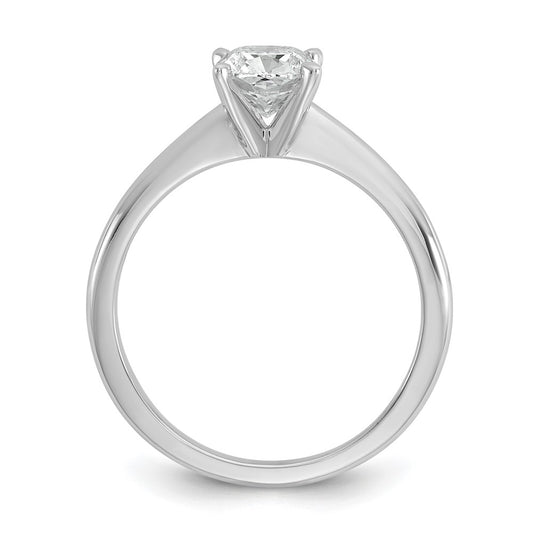14k White Gold 1 carat Lab Grown Diamond VS+ F+ Cushion Complete Solitaire Engagement Ring