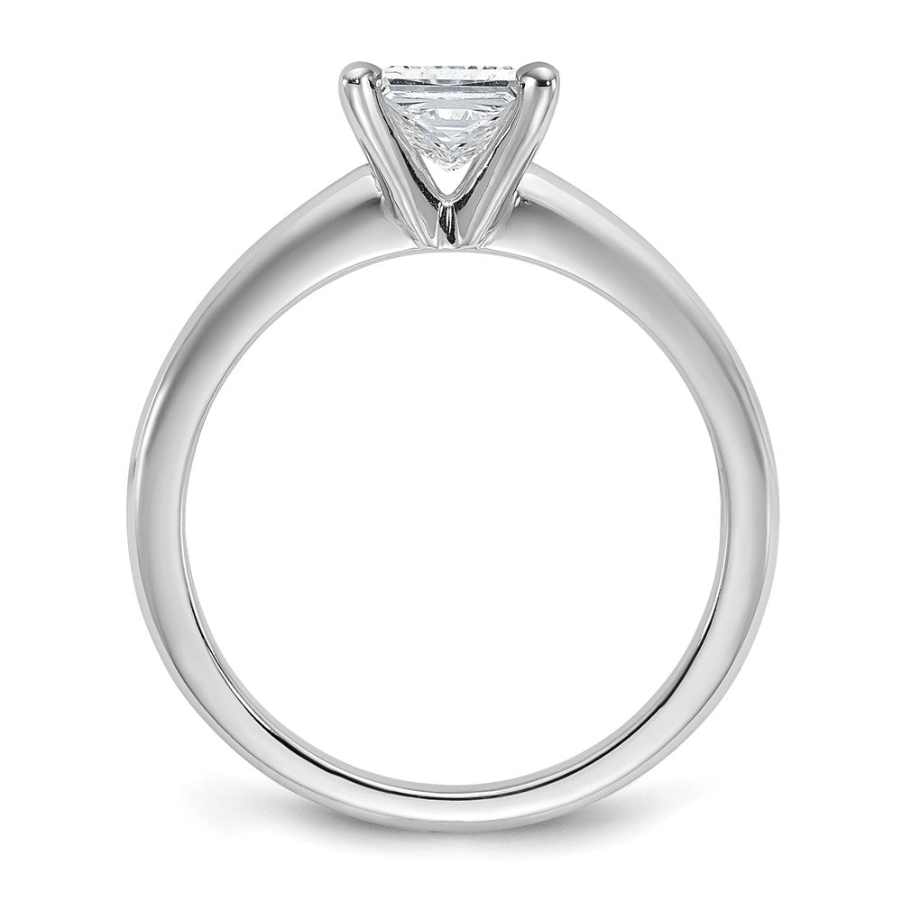 14k White Gold 1 carat Certified Lab Grown Diamond VS+ F+ Princess Complete Solitaire Engagement Ring