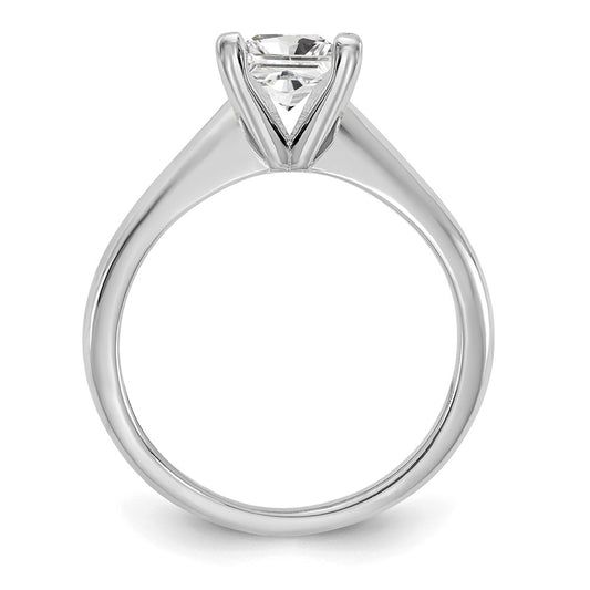 14k White Gold 1 carat Certified Lab Grown Diamond VS/SI+ G+ Princess Complete Solitaire Engagement Ring