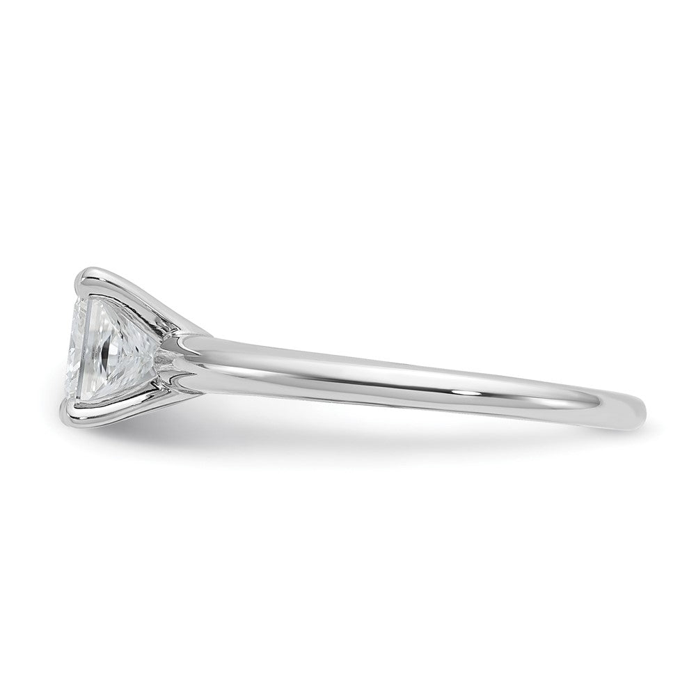 14k White Gold 1 carat Certified Lab Grown Diamond VS+ F+ Princess Complete Solitaire Engagement Ring