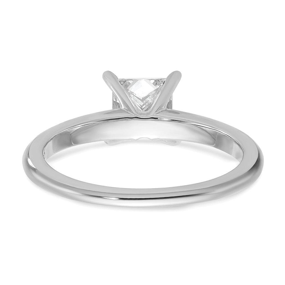 14k White Gold 1 carat Certified Lab Grown Diamond VS+ F+ Princess Complete Solitaire Engagement Ring