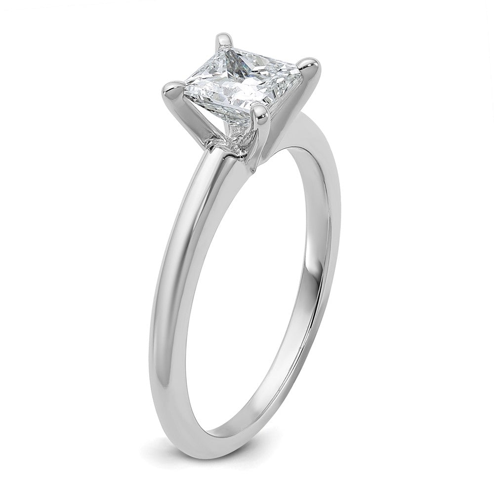 14k White Gold 1 carat Certified Lab Grown Diamond VS/SI+ G+ Princess Complete Solitaire Engagement Ring