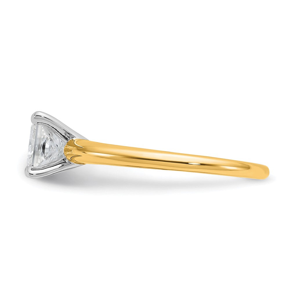 14k Two-tone 1 carat Lab Grown Diamond VS+ F+ Princess Complete Solitaire Engagement Ring