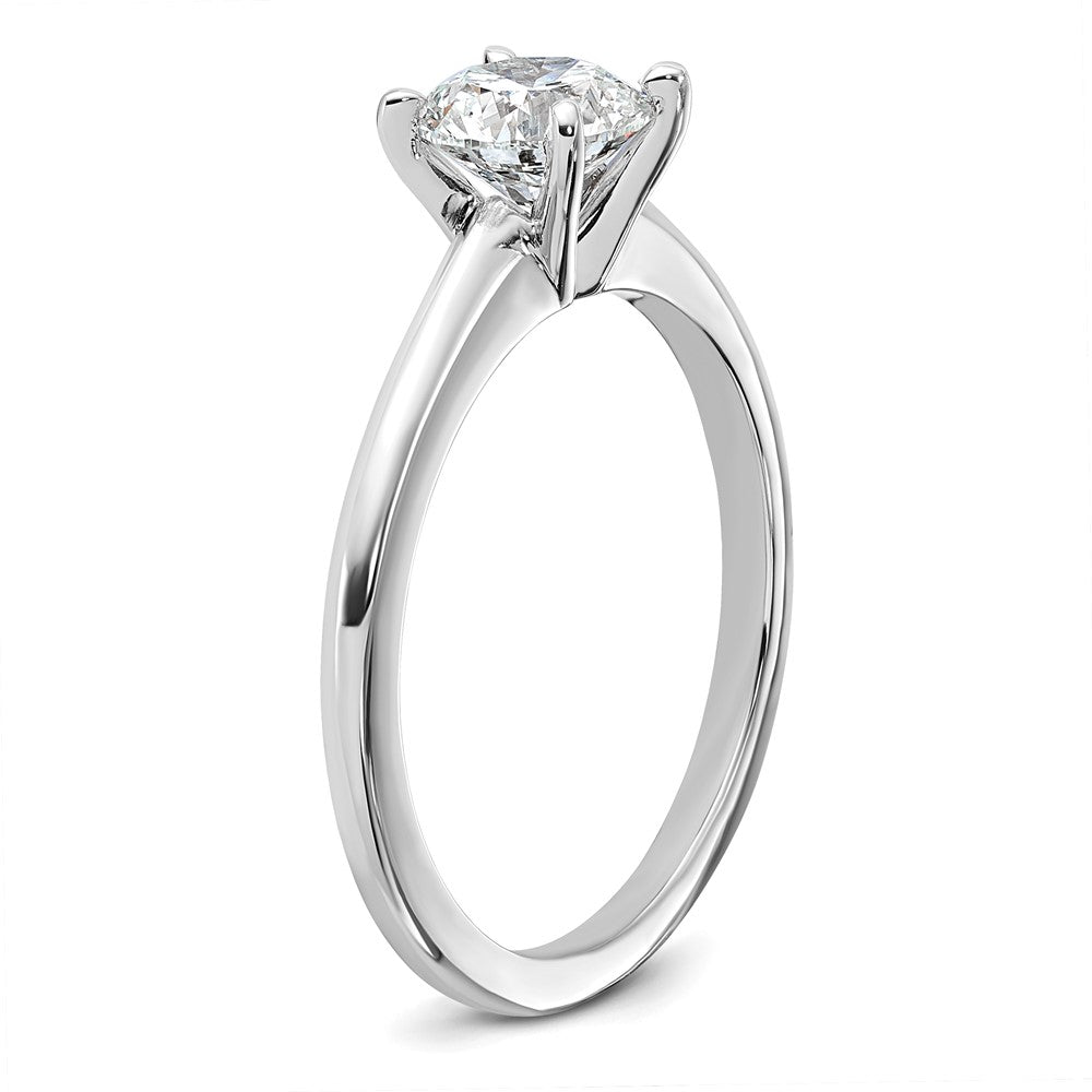 14k White Gold 1 carat Certified Lab Grown Diamond VS+ F+ Round Complete Solitaire Engagement Ring