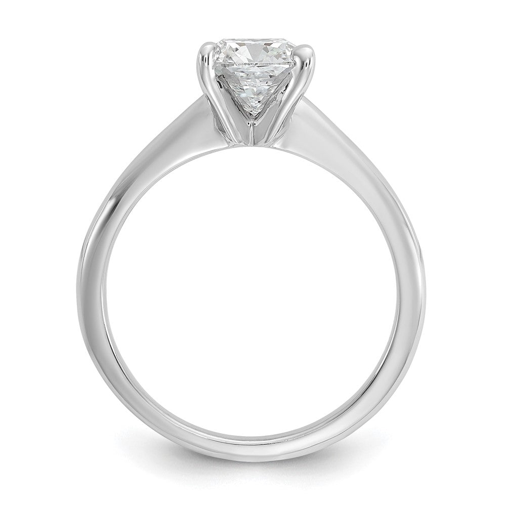 14k White Gold 1 1/2 carat Certified Lab Grown Diamond VS+ F+ Cushion Complete Solitaire Engagement Ring
