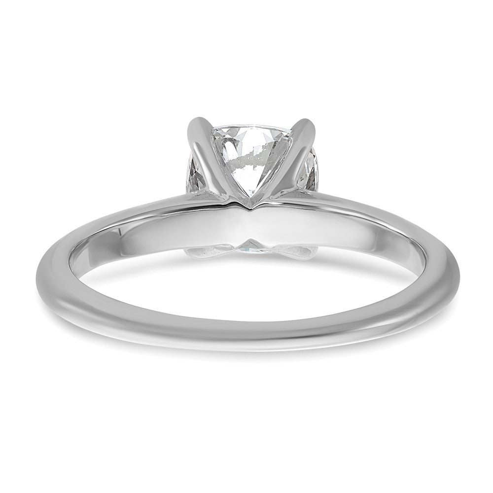 14k White Gold 1 1/2 carat Certified Lab Grown Diamond VS+ F+ Cushion Complete Solitaire Engagement Ring