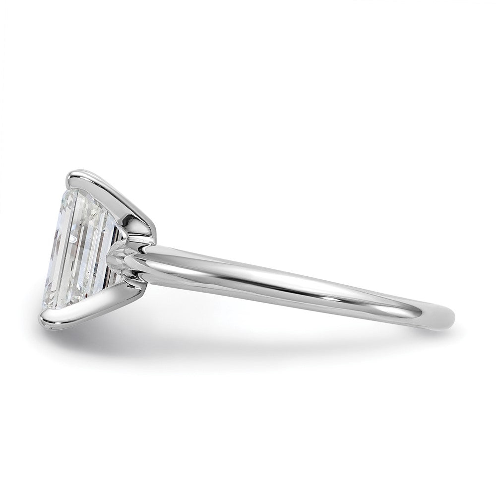 14k White Gold 2 carat Certified Lab Grown Diamond VS/SI+ G+ Emerald Solitaire Complete Engagement Ring