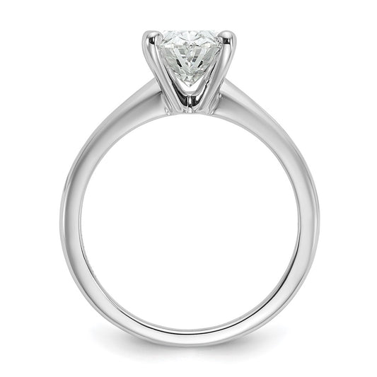 14k White Gold 2 carat Lab Grown Diamond VS/SI+ G+ Oval Complete Solitaire Engagement Ring