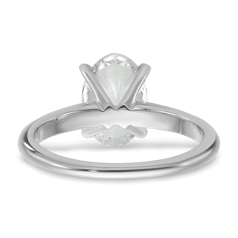 14k White Gold 2 carat Lab Grown Diamond VS/SI+ G+ Oval Complete Solitaire Engagement Ring