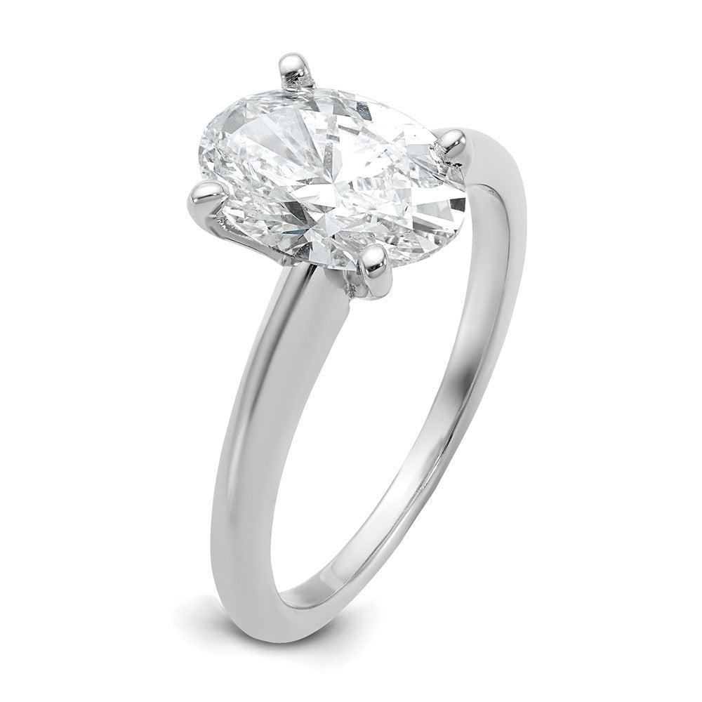 14k White Gold 2 carat Lab Grown Diamond VS/SI+ G+ Oval Complete Solitaire Engagement Ring