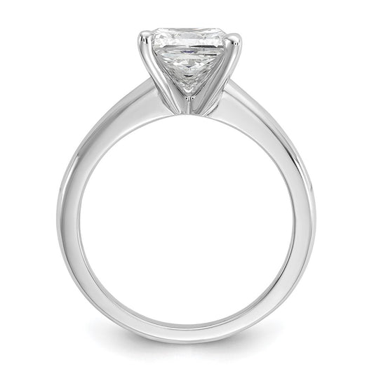 14k White Gold 2 carat Certified Lab Grown Diamond VS/SI+ G+ Princess Complete Solitaire Engagement Ring