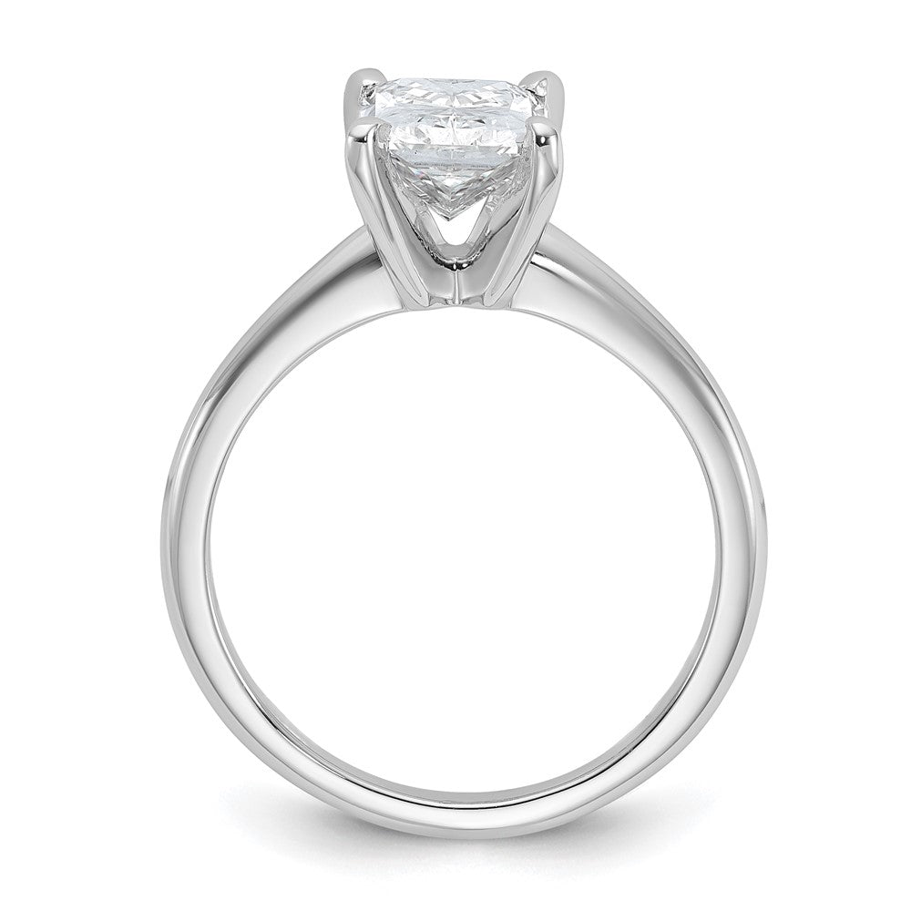 14k White Gold 2 carat Lab Grown Diamond VS/SI+ G+ Radiant Solitaire Complete Engagement Ring