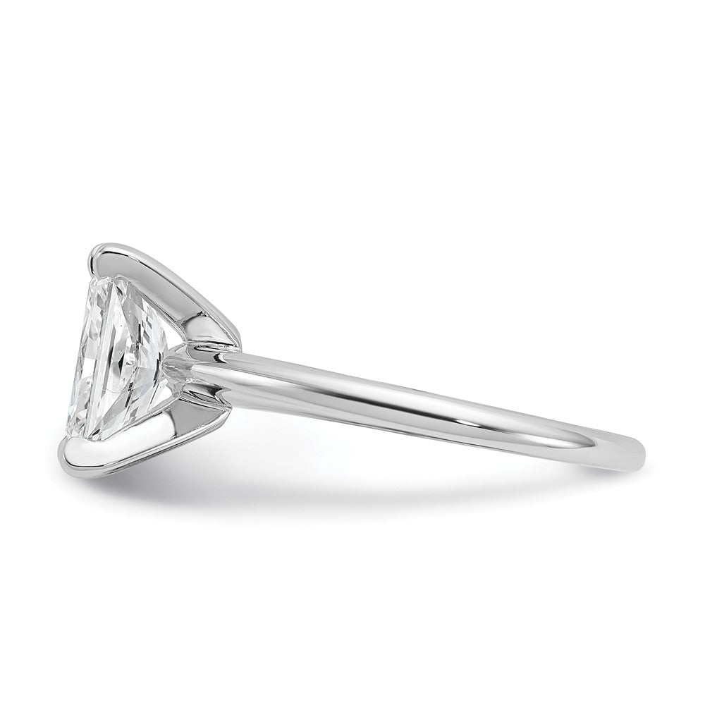 14k White Gold 2 carat Lab Grown Diamond VS/SI+ G+ Radiant Solitaire Complete Engagement Ring