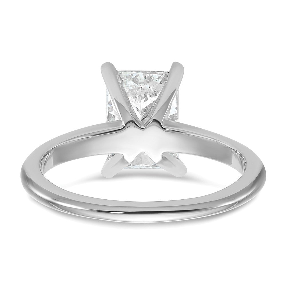 14k White Gold 2 carat Lab Grown Diamond VS/SI+ G+ Radiant Solitaire Complete Engagement Ring