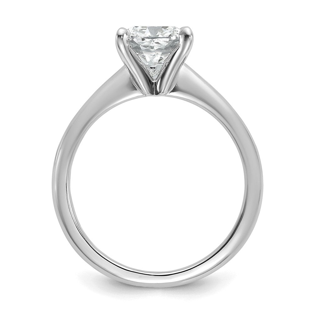 14k White Gold 2 1/2 carat Certified Lab Grown Diamond VS/SI+ G+ Cushion Complete Solitaire Engagement Ring