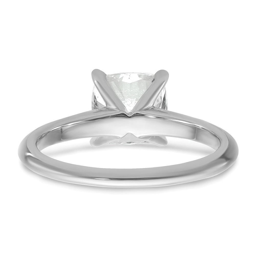 14k White Gold 2 1/2 carat Certified Lab Grown Diamond VS/SI+ G+ Cushion Complete Solitaire Engagement Ring