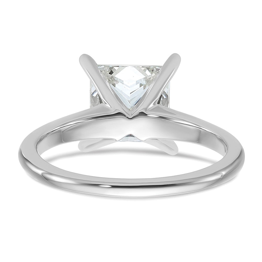 14k White Gold 2 1/2 carat Lab Grown Diamond VS/SI+ G+ Princess Complete Solitaire Engagement Ring