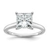 14k White Gold 2 1/2 carat Lab Grown Diamond VS/SI+ G+ Princess Complete Solitaire Engagement Ring