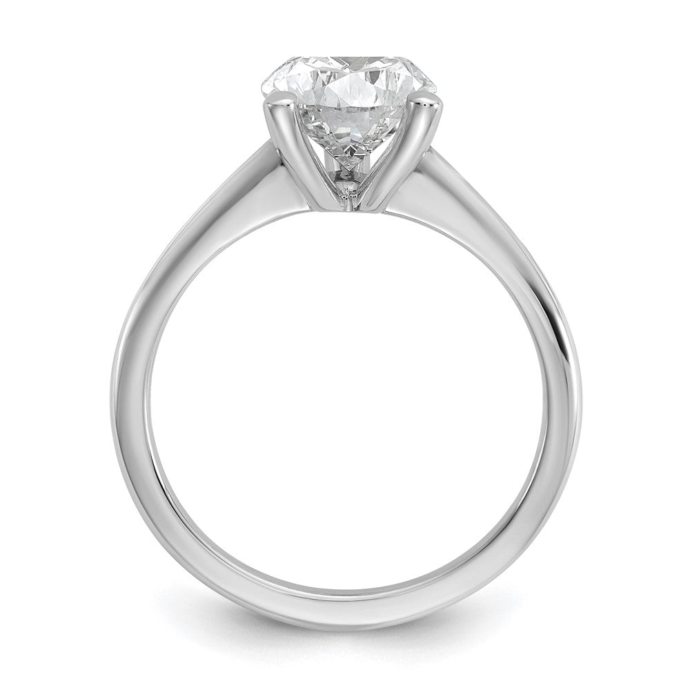 14k White Gold 2 1/2 carat Certified Lab Grown Diamond VS/SI+ G+ Pear Solitaire Complete Engagement Ring