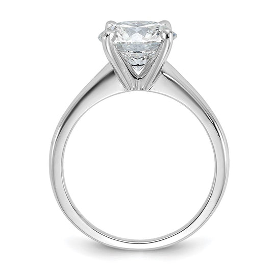 14k White Gold 3 carat Lab Grown Diamond VS/SI+ G+ Round Complete Solitaire Engagement Ring