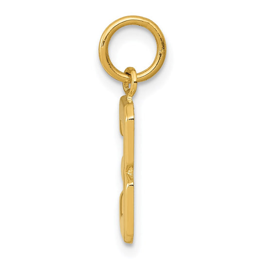 14k Small Polished Number 3 Charm