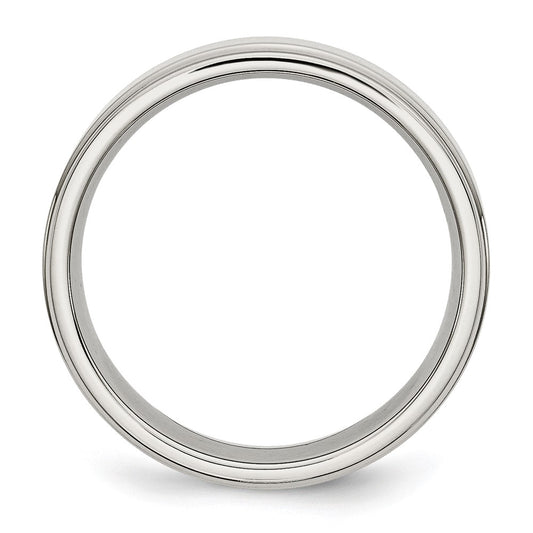 Chisel Stainless Steel Polished 6mm Ridged Edge Band