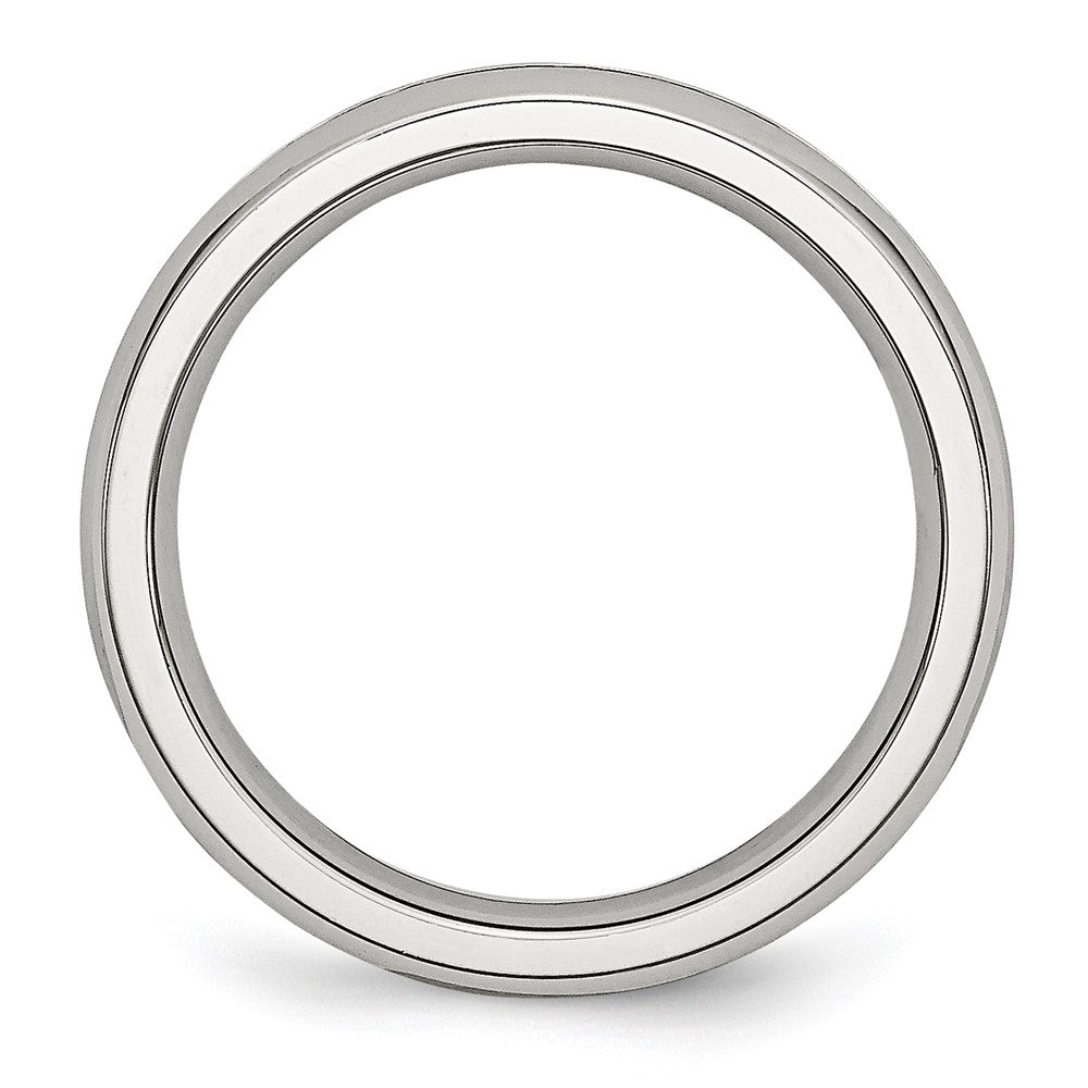 Chisel Stainless Steel Polished 4mm April Clear CZ Ring