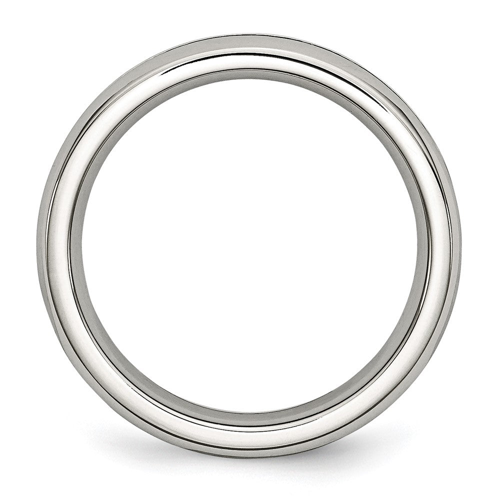 Chisel Stainless Steel Polished 4mm December Teal CZ Ring
