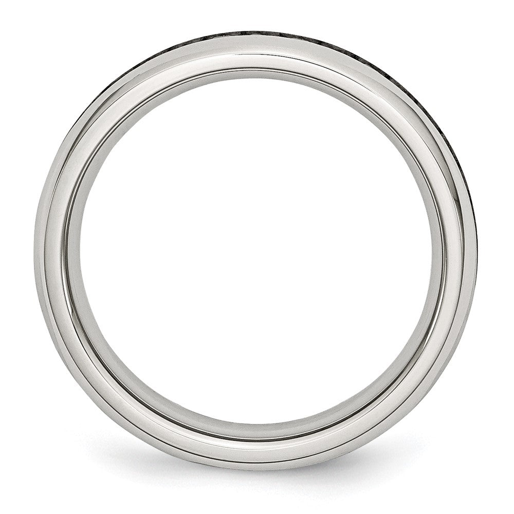 Chisel Stainless Steel Polished 4mm February Purple CZ Ring