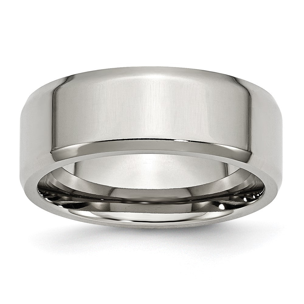 Chisel Stainless Steel Polished 8mm Beveled Edge Band