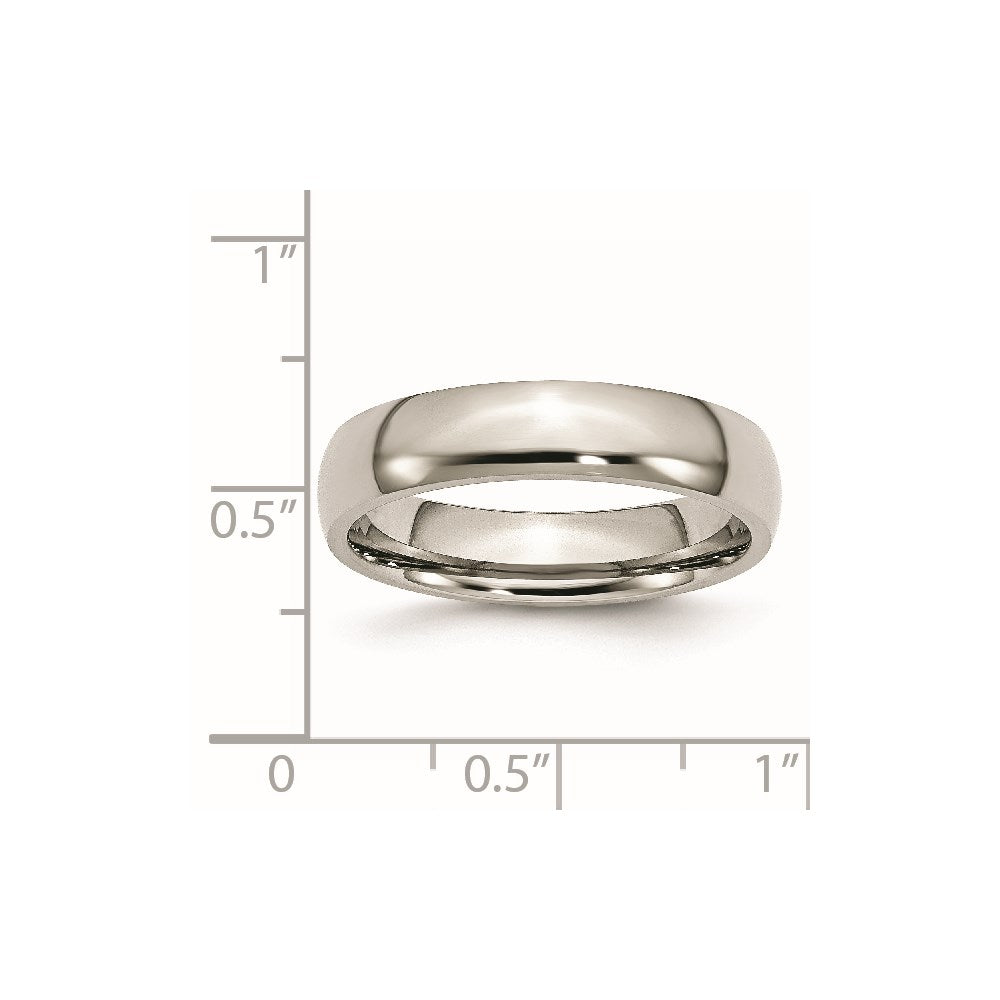 Chisel Stainless Steel Polished 5mm Half Round Band