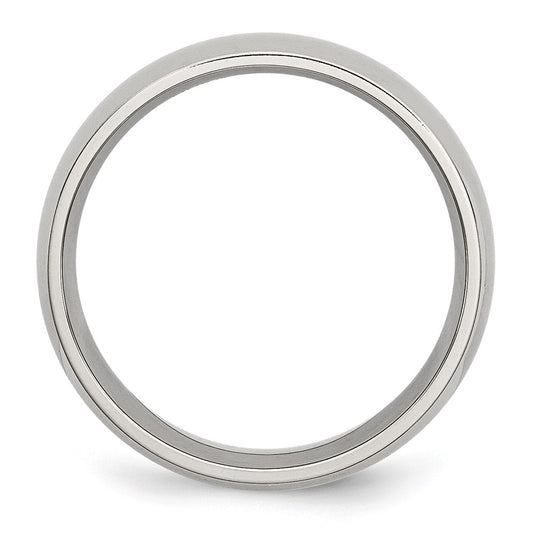Chisel Stainless Steel Polished 7mm Half Round Band
