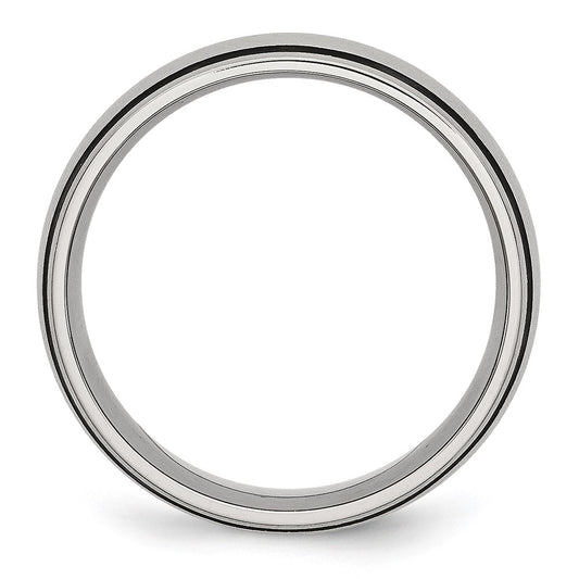 Chisel Stainless Steel Brushed with Black Rubber 8mm Band