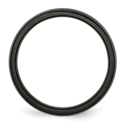 Chisel Stainless Steel Polished Black IP-plated 5mm Band