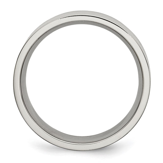 Chisel Stainless Steel Brushed 8mm Flat Band
